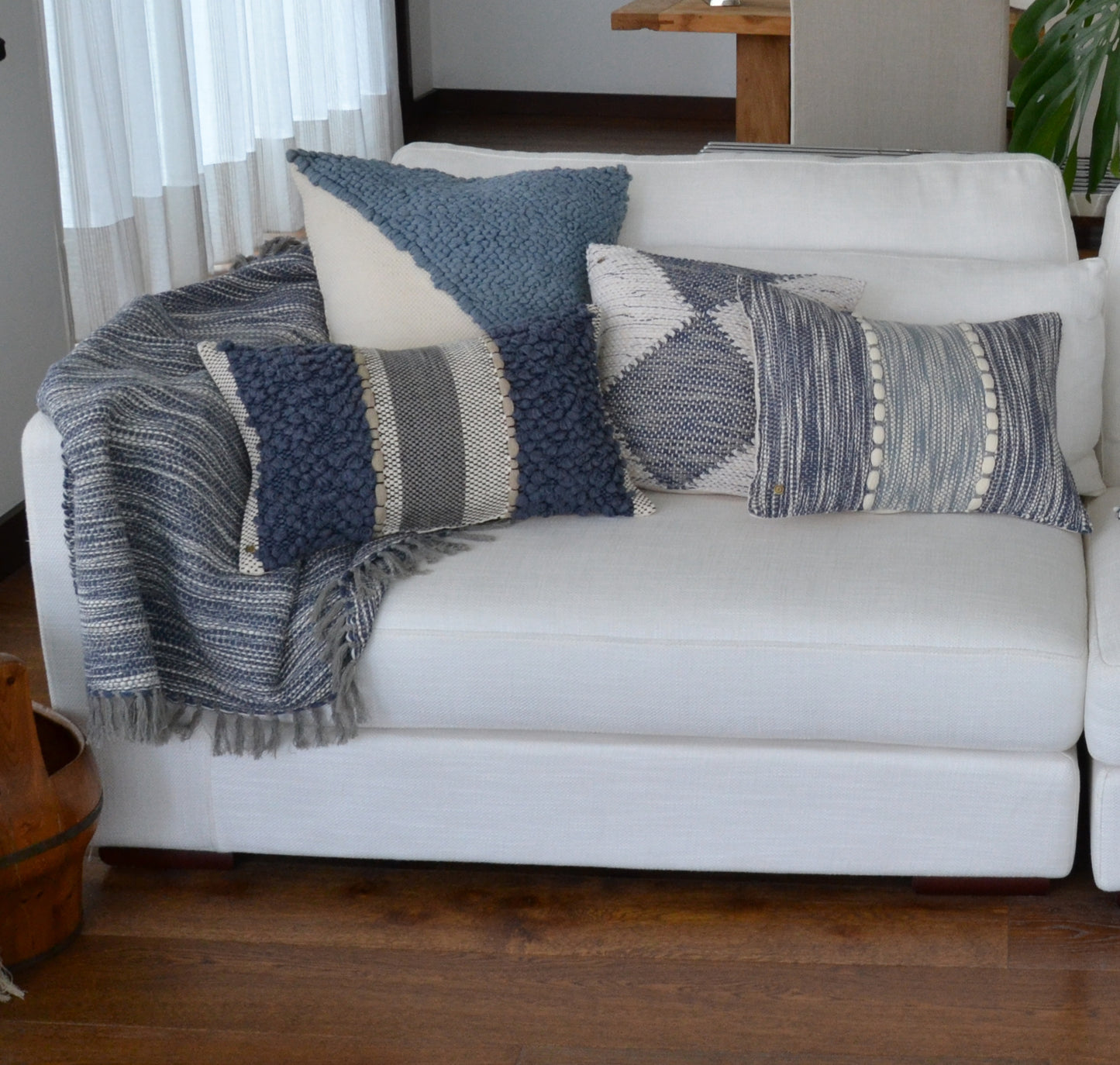 Navy Clouds Pillow Cover