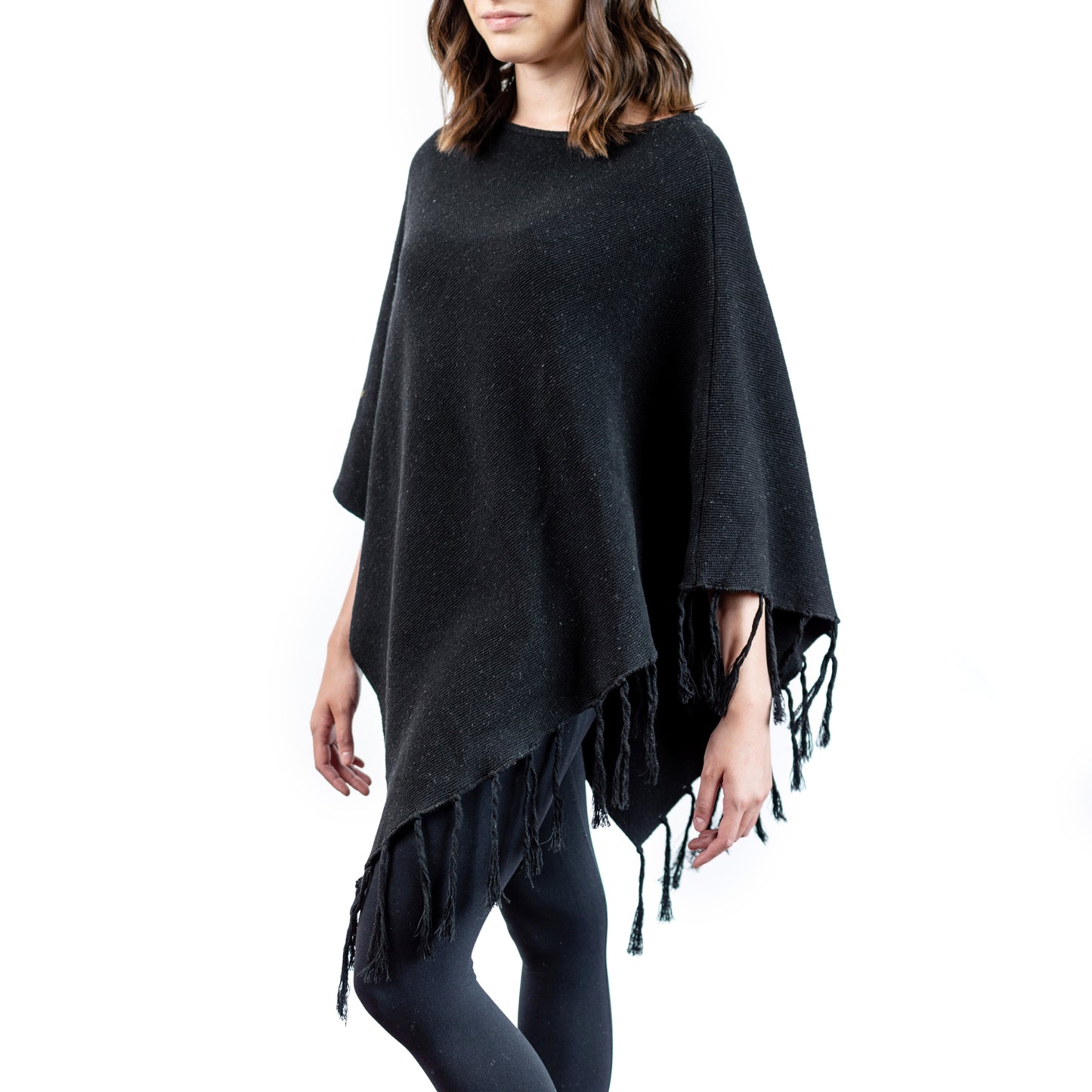 Ethical & Artisanal Poncho - Timeless Black