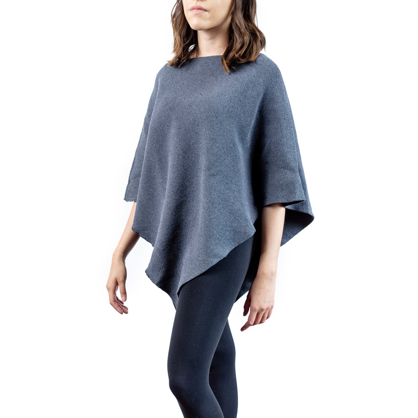 Ethical & Artisanal Poncho - Ocean Blue