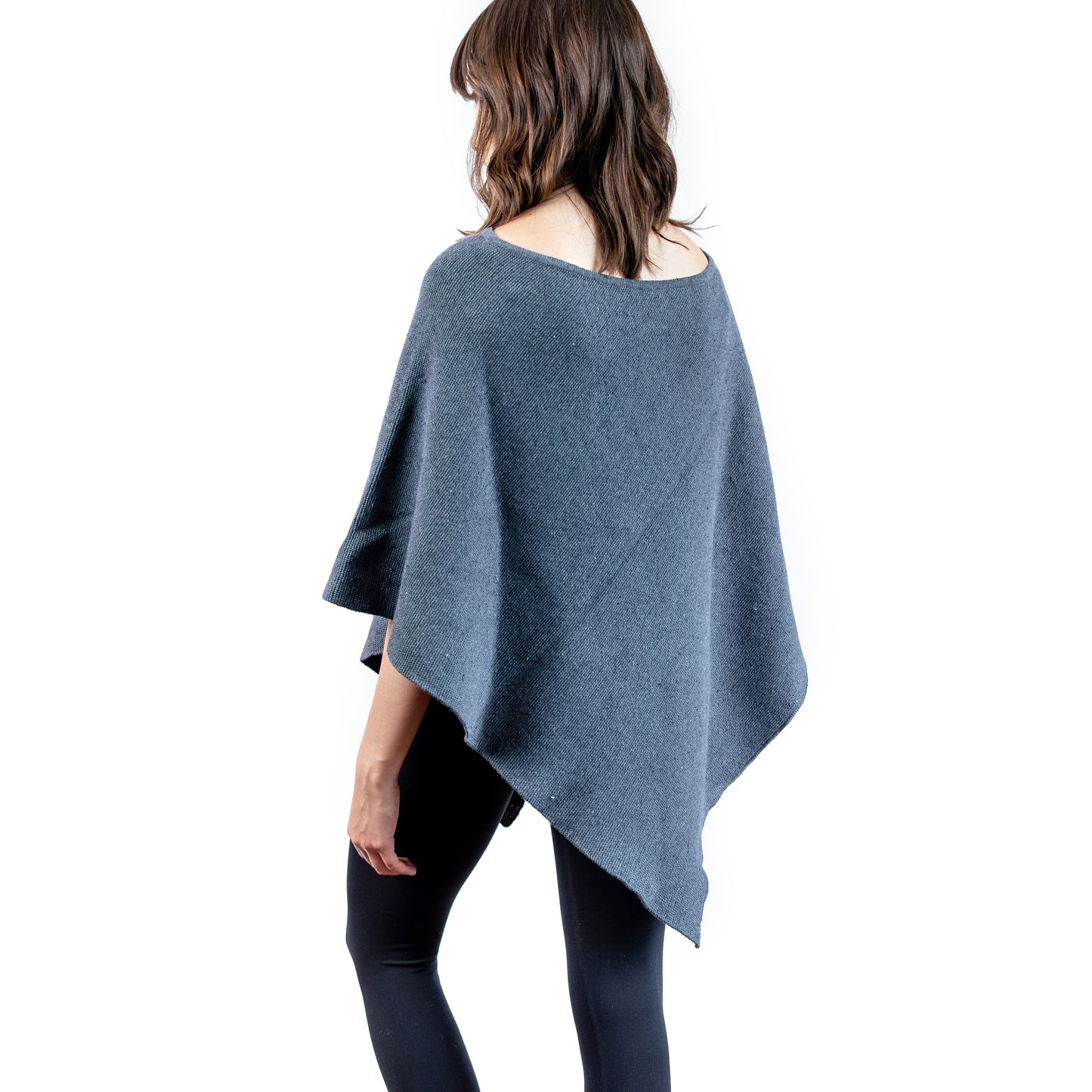 Ethical & Artisanal Poncho - Ocean Blue