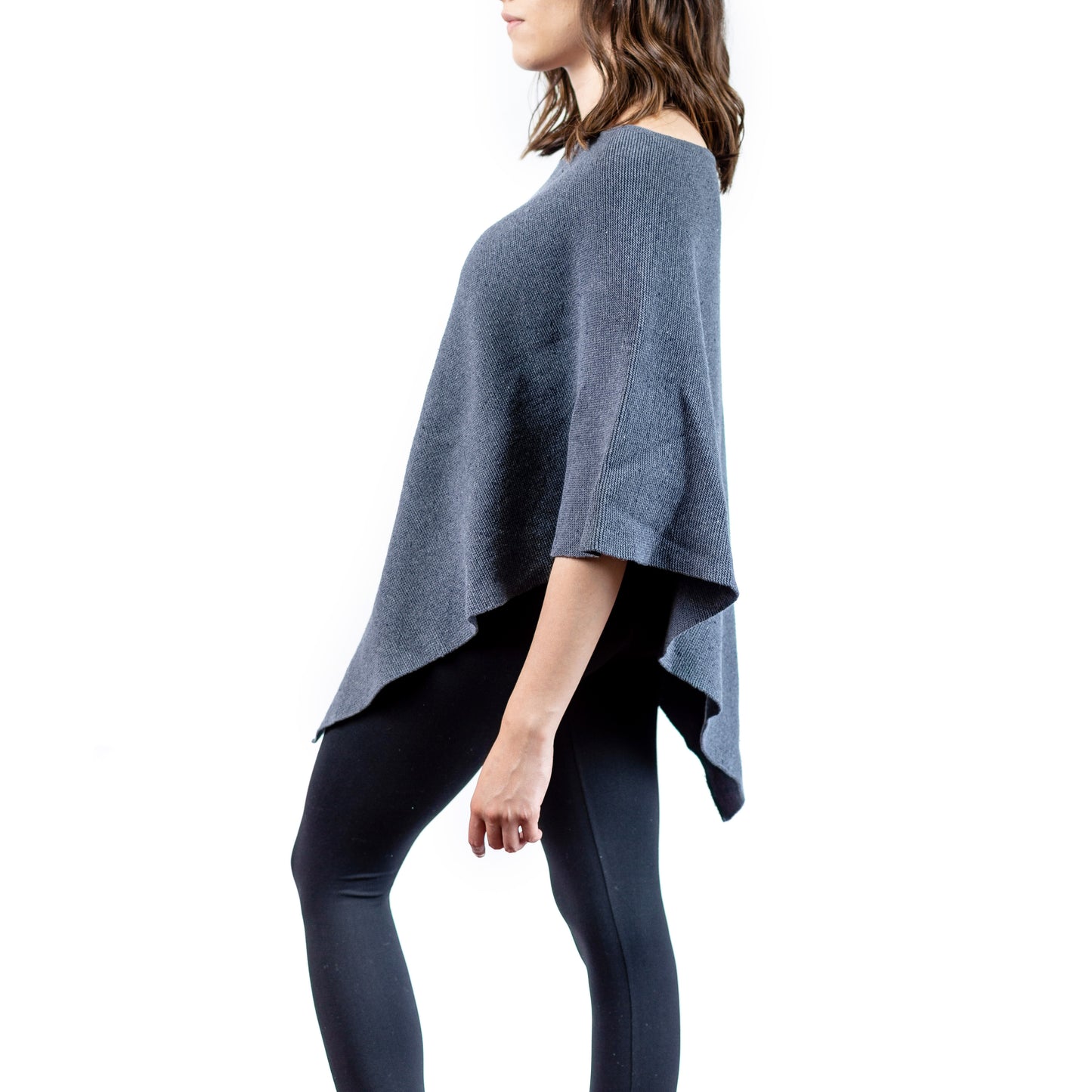 Ethical & Artisanal Poncho - Ocean Blue