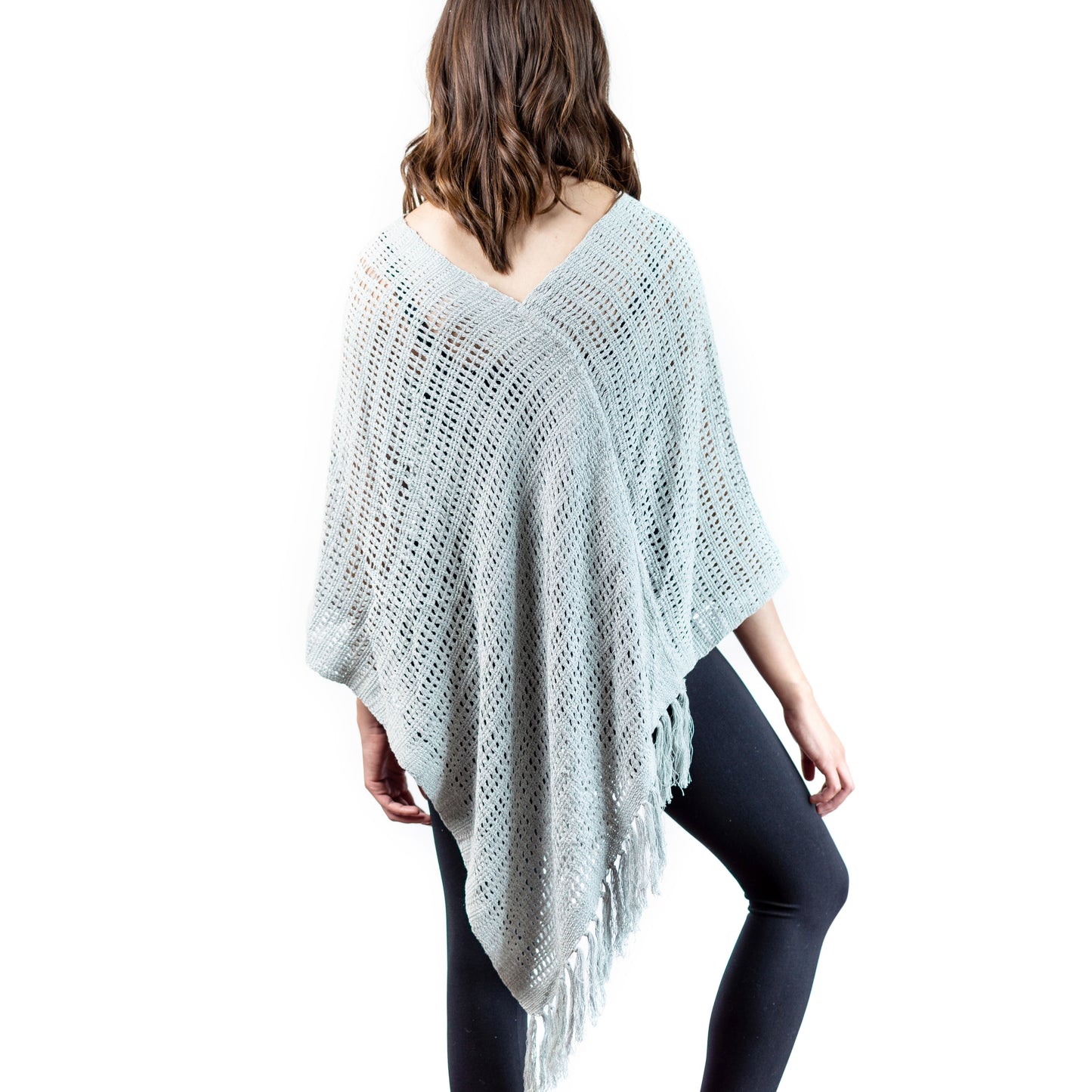 Ethical & Artisanal Poncho - Light Blue